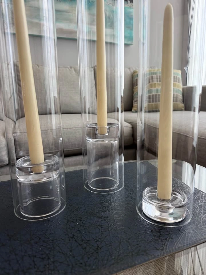 Yummi Glass Chimneys and Taper Candle Holders - photo 2