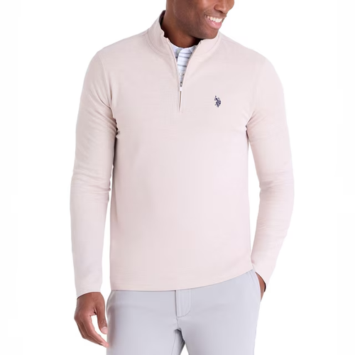 NWT U.S. Polo Assn. XL Light Khaki Quarter Zip Pullover
