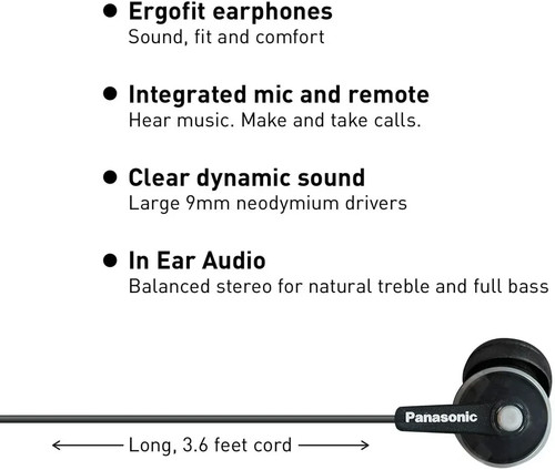 BNIB Panasonic Stereo Earphones w/ MIC for mobile phones - photo 3