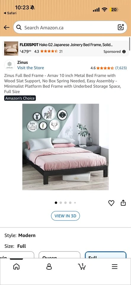 Full Size Bed Frame - Zinus - Brand New - photo 3