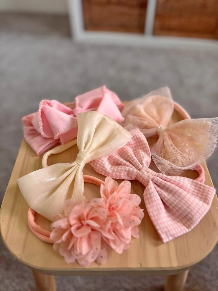 Baby Girl Headband & Bow Lot – Pink/Neutral 🎀