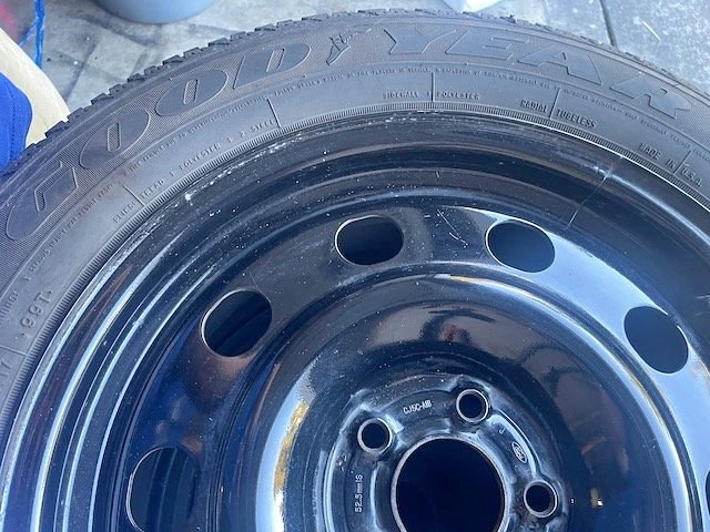 4 Goodyear Winter Tires 235/55R17 on Ford OEM Steel Rims
