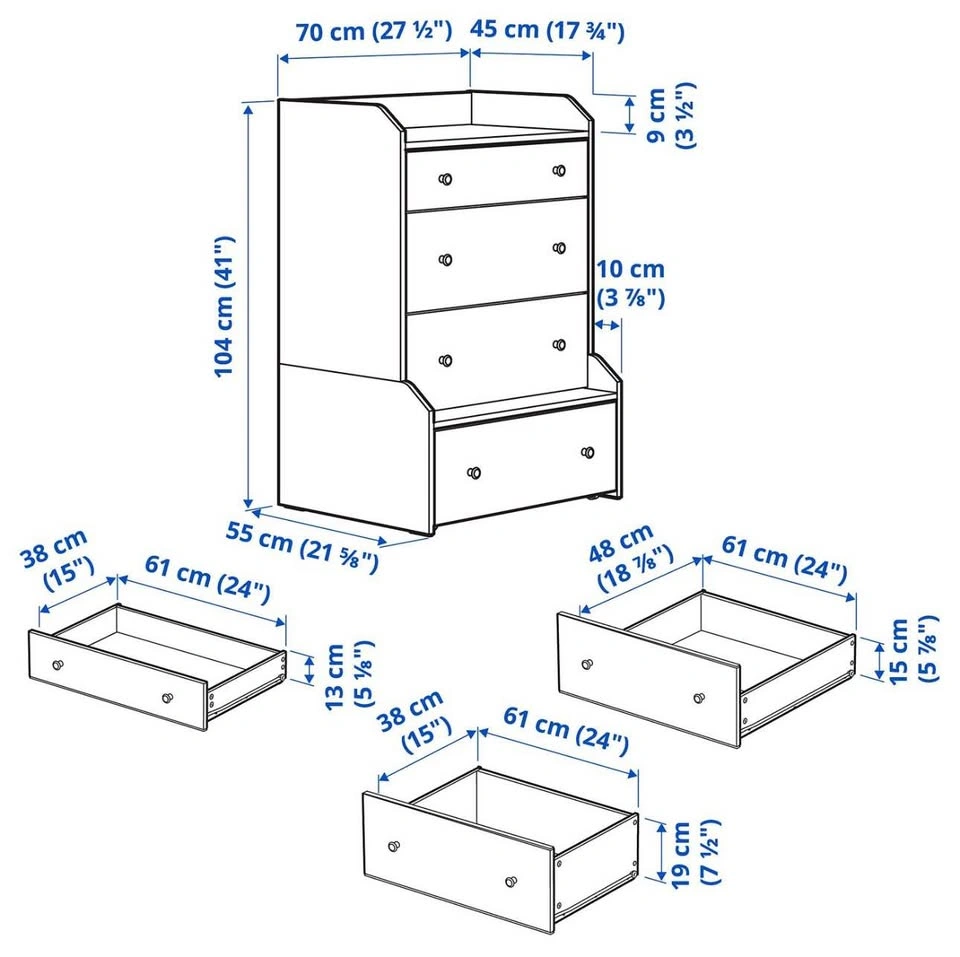 IKEA HAUGA 4 drawer dresser - photo 3