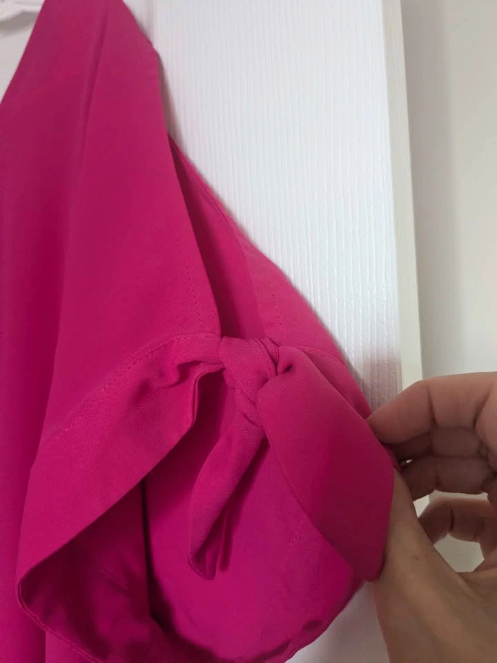 Adrianna Papell Pink Short Sleeve Blouse Size L - photo 2
