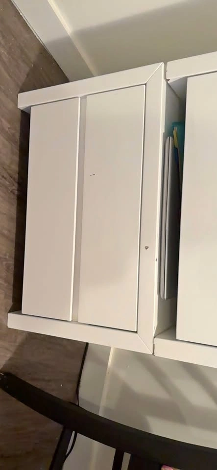 2 White 2-Drawer Storage Cabinet/ nightstands Together