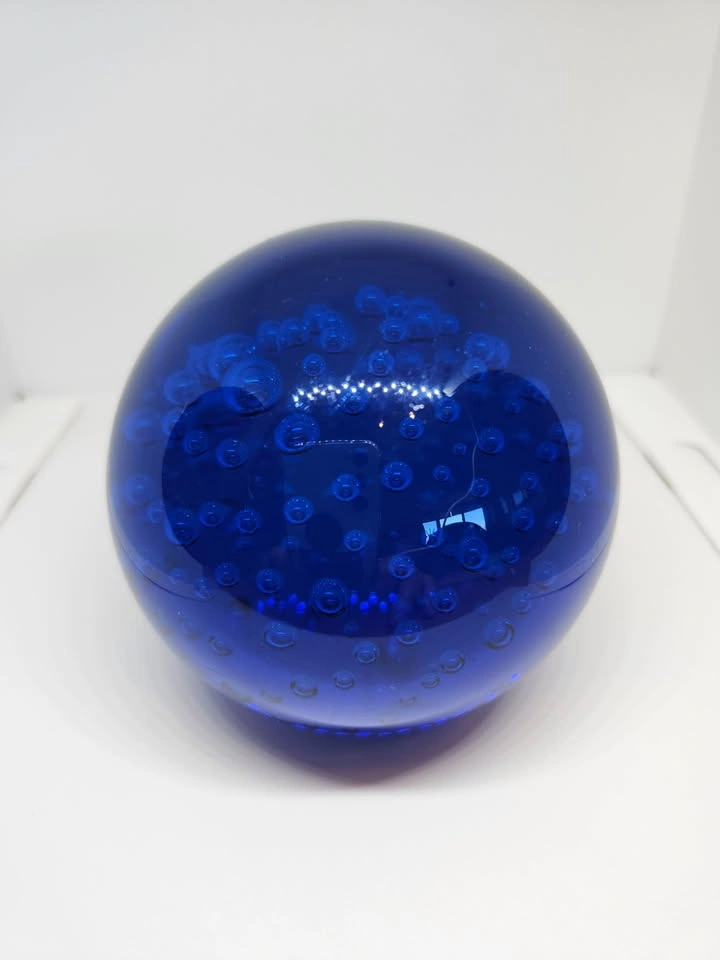Vintage Cobalt Blue Paperweight, Controlled Interior Bubbles, De - photo 2