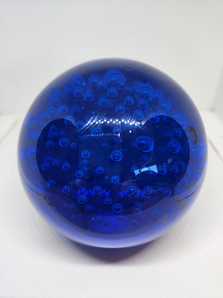 Vintage Cobalt Blue Paperweight, Controlled Interior Bubbles, De - photo 3