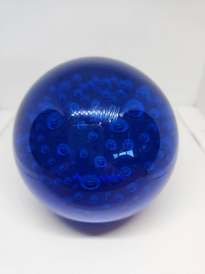 Vintage Cobalt Blue Paperweight, Controlled Interior Bubbles, De - photo 4