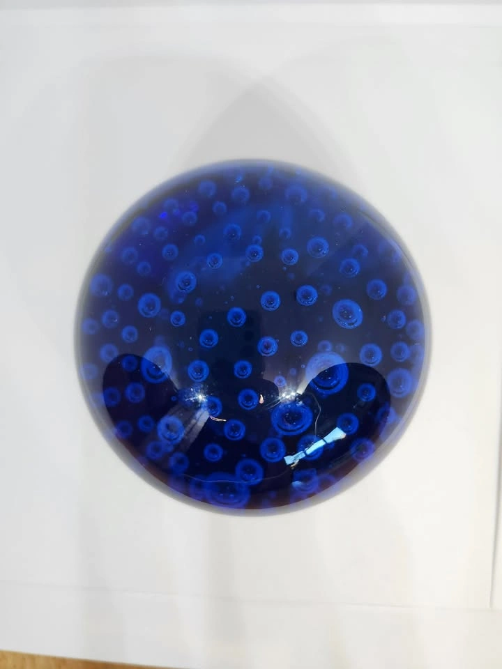 Vintage Cobalt Blue Paperweight, Controlled Interior Bubbles, De - photo 5