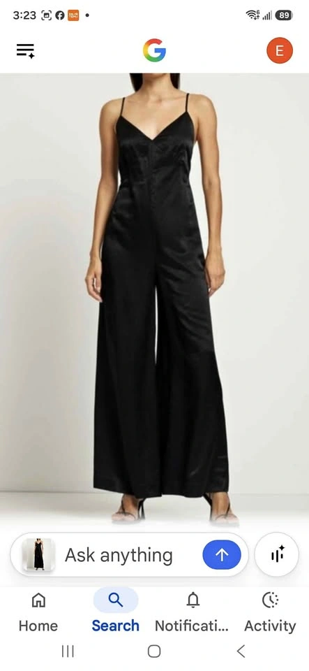 bebe Black Satin Jumpsuit