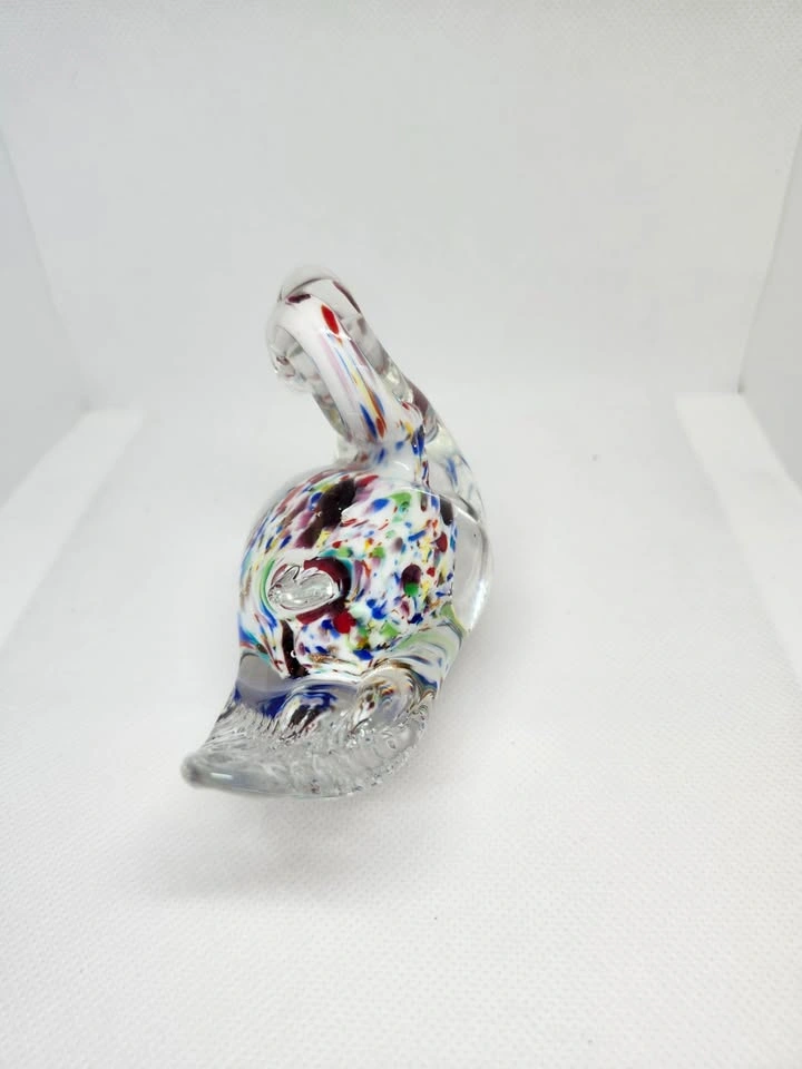 Vintage Hand Blown Clear Glass Swan Paperweight Decor - photo 3