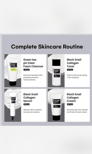 Coxir Black Snail Travel Size Hydration Set Cleanser Toner Serum - photo 5
