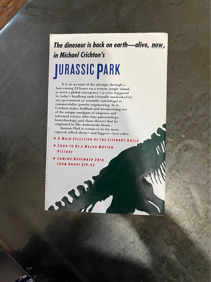 Jurassic Park by Michael Crichton Advance Reader's Edition - photo 3