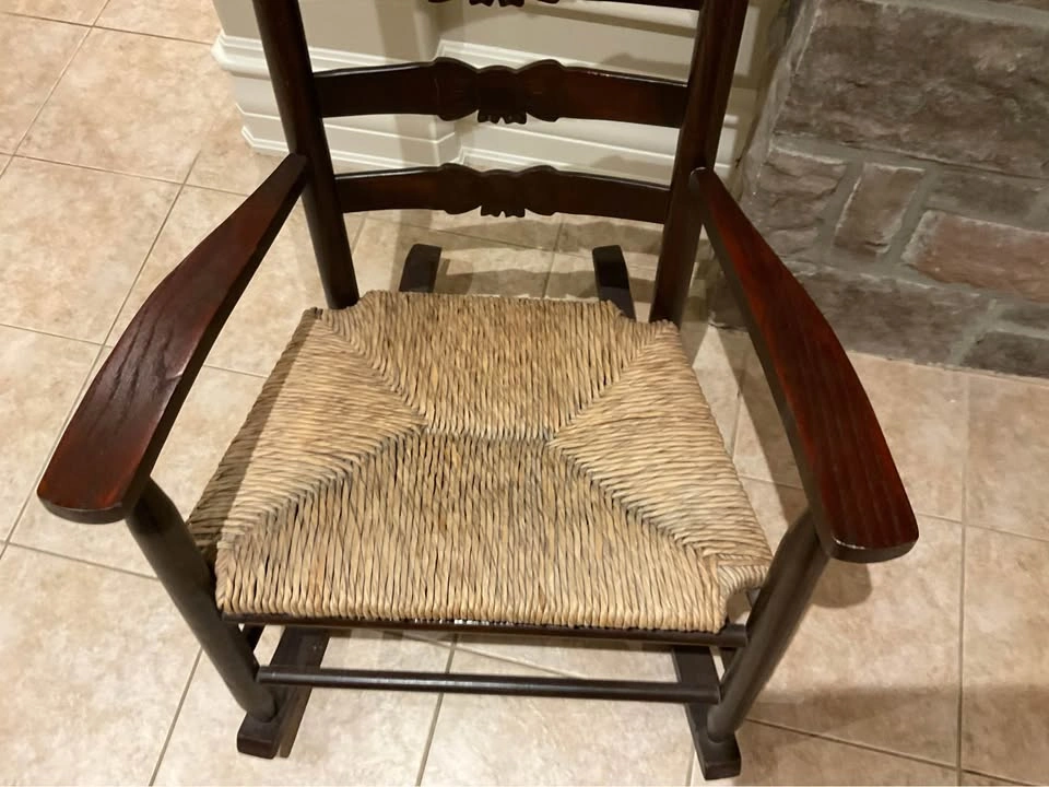 Ladderback Rocking Chair With Woven Rush Seat - photo 4