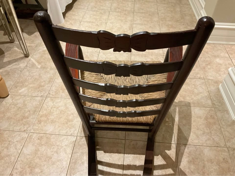 Ladderback Rocking Chair With Woven Rush Seat - photo 5