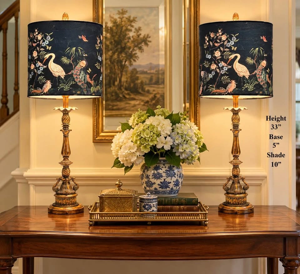 Buffet Lamps PAIR VTG 1990’s Gold Bronze Finish - photo 2