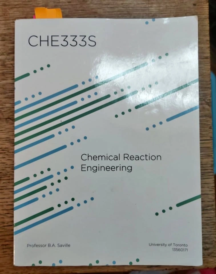 CHE332 Chemical Reaction Engineering