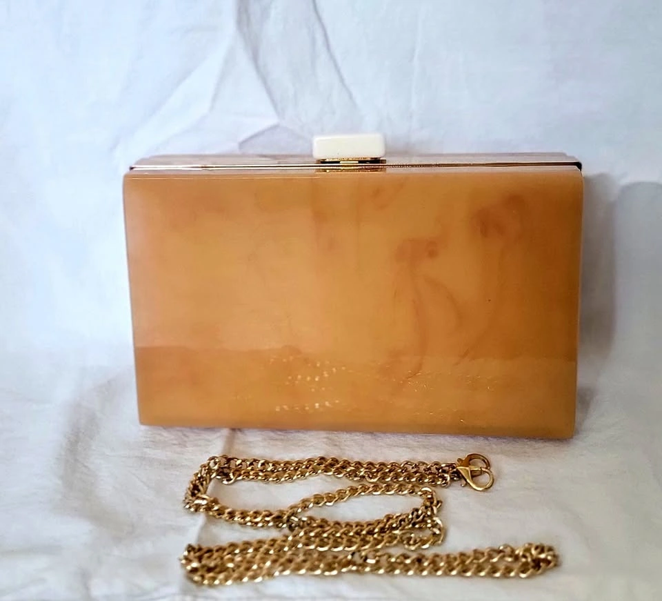 Zara Peachy Acrylic Box Clutch – Like New (Used Once)