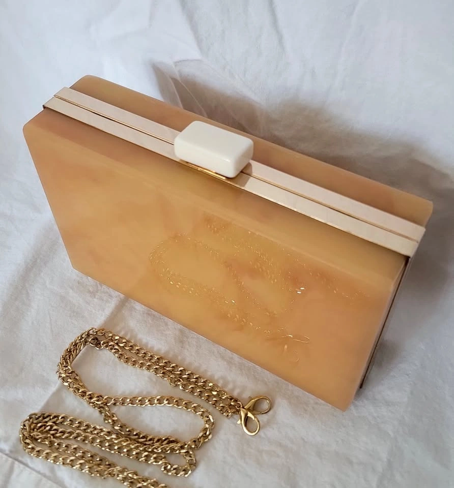 Zara Peachy Acrylic Box Clutch – Like New (Used Once) - photo 4