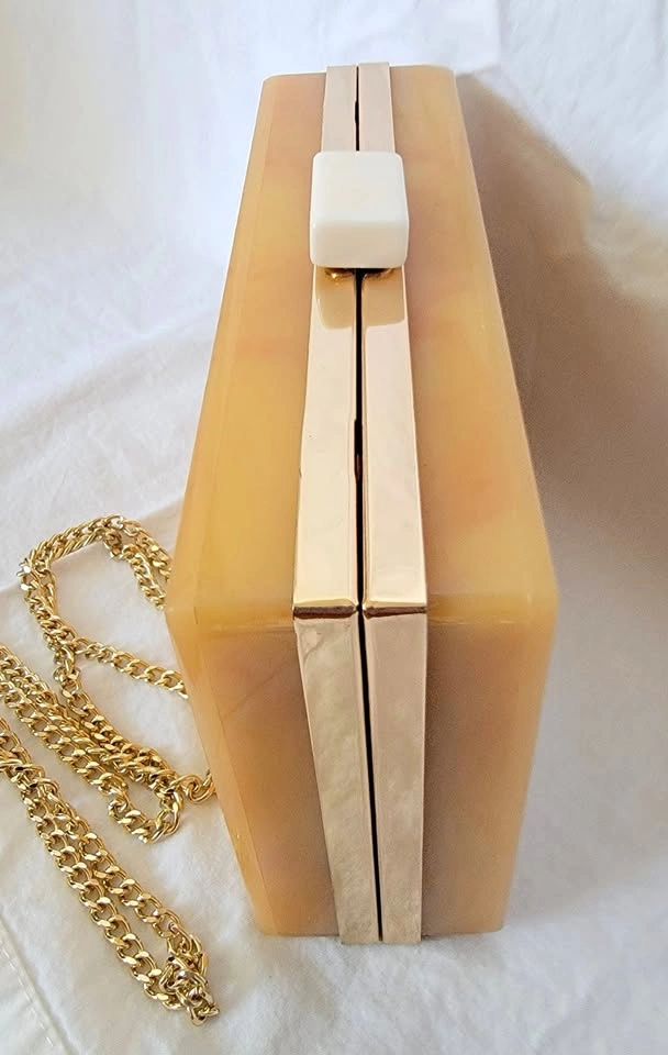 Zara Peachy Acrylic Box Clutch – Like New (Used Once) - photo 5