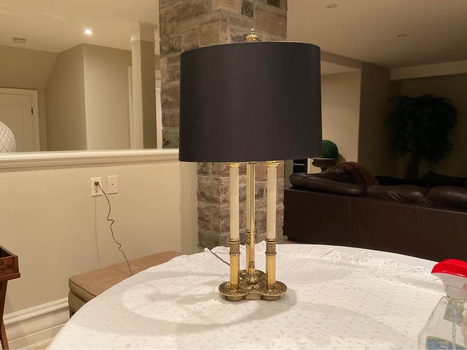 STIFFEL Vintage BRASS Bouillotte Table Lamp Adjustable Tole - photo 3