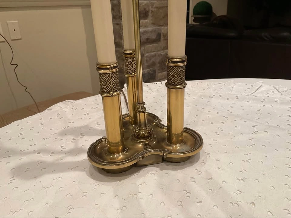 STIFFEL Vintage BRASS Bouillotte Table Lamp Adjustable Tole - photo 4