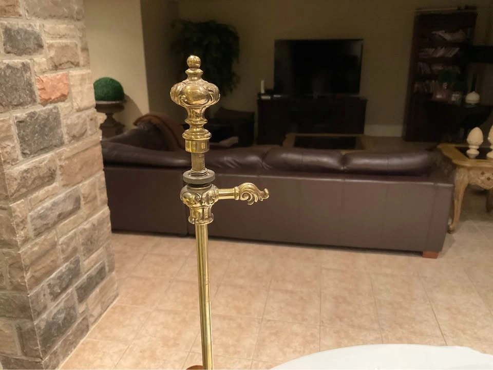 STIFFEL Vintage BRASS Bouillotte Table Lamp Adjustable Tole - photo 5