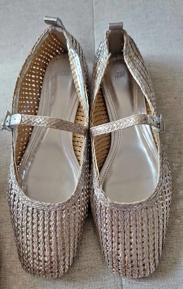 H&M Silver/Metalic Mary Jane Flats