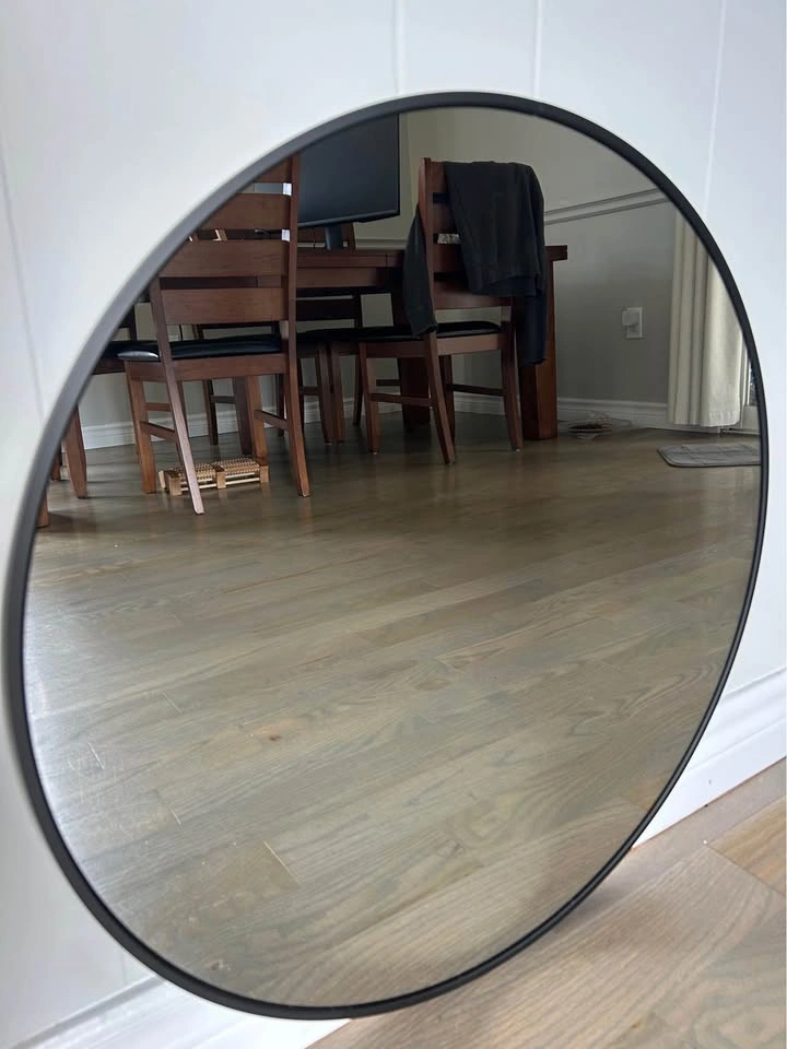 24” black mirror with metal frame - photo 2