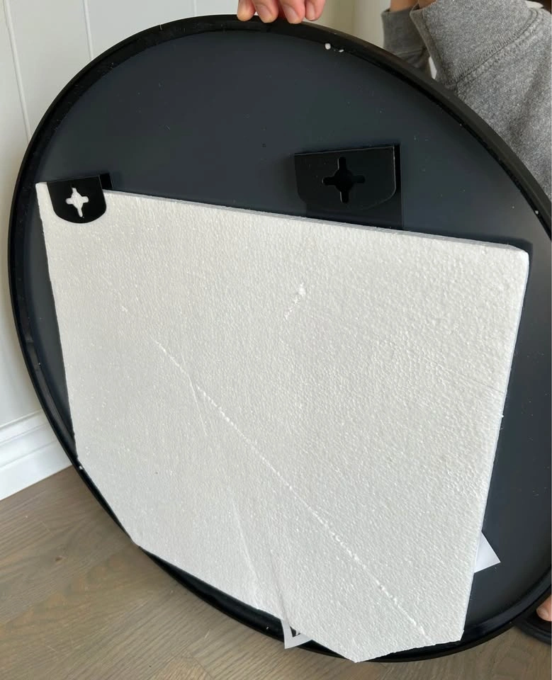 24” black mirror with metal frame - photo 5