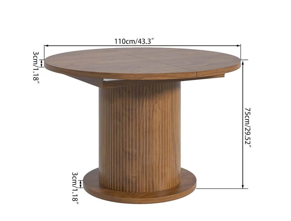 Extendable Walnut Pedestal Dining Table - photo 4