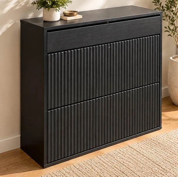 Black Shoe Storage Cabinet - photo 2