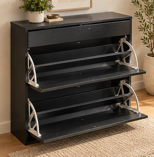 Black Shoe Storage Cabinet - photo 3