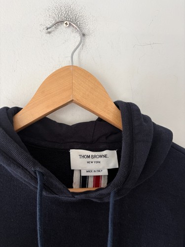 Thom Browne Loopback Stripe Navy Women's Hoodie Size 0 - photo 2