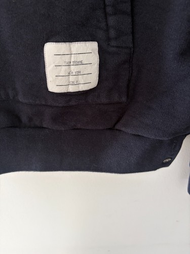 Thom Browne Loopback Stripe Navy Women's Hoodie Size 0 - photo 3