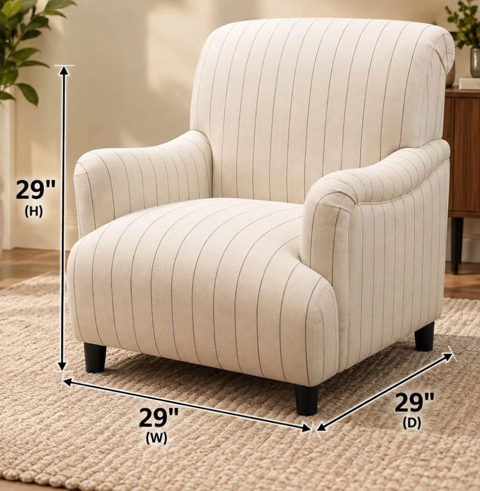 Striped Club Armchair - photo 4