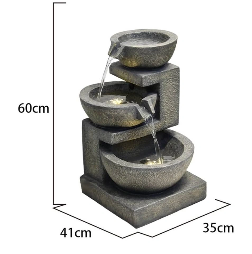 Hi-Line Gift Ltd Fountain-3 Bowls with 2 Lights - photo 3