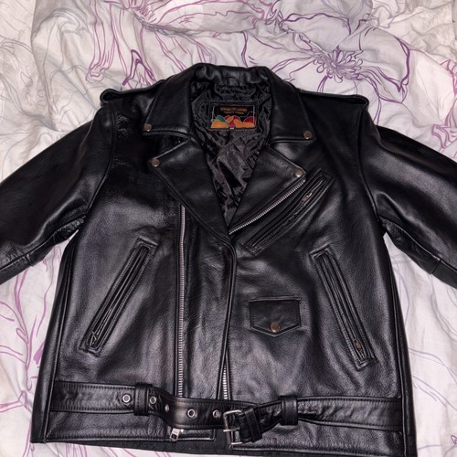 mens Leather Jacket Black Classic Biker