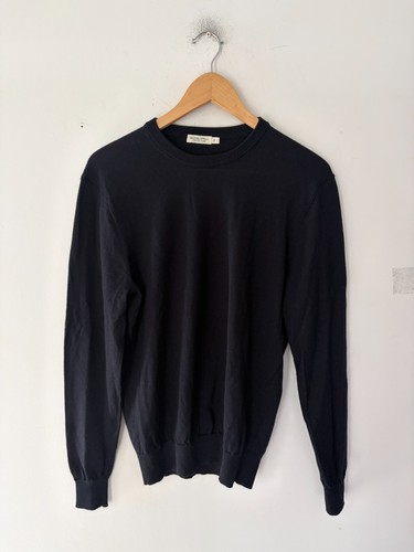 Suitsupply Merino Wool Crew Neck Black Sweater Size M