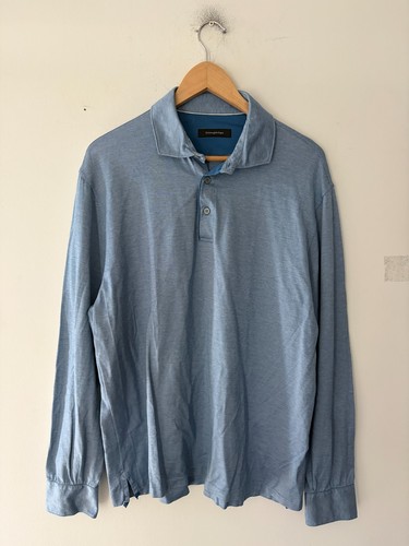 Ermenegildo Zegna Long Sleeve Cotton Polo Shirt Size L