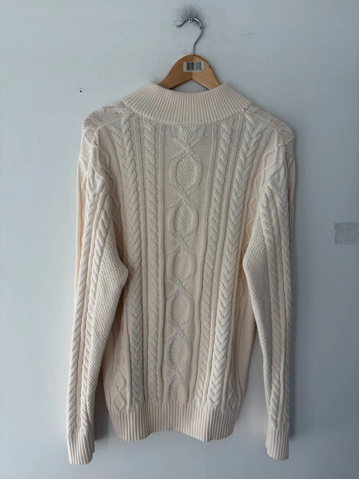 LL Bean Mens Organic Cotton Fisherman Sweater Size M - photo 5