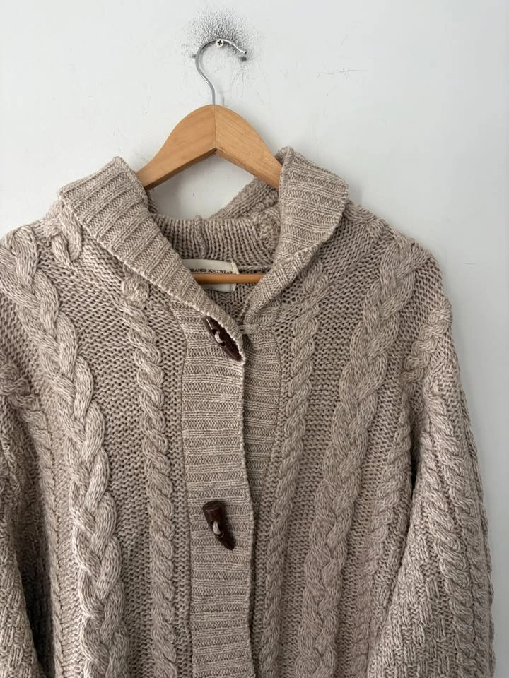 Aran Islands Knitwear Mens Wool Toggle Fisherman Sweater Cardiga - photo 2