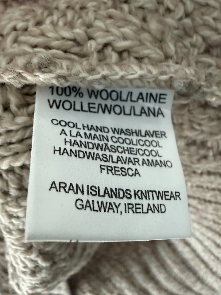 Aran Islands Knitwear Mens Wool Toggle Fisherman Sweater Cardiga - photo 4