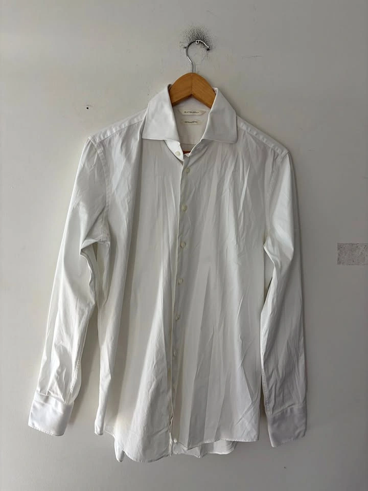 Suitsupply Cotton Stretch Button Up Classic White Shirt Size 16.