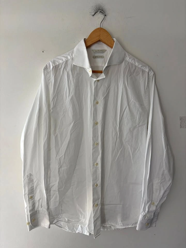 Suitsupply Egyptian Cotton Button Up Classic White Shirt Size 16