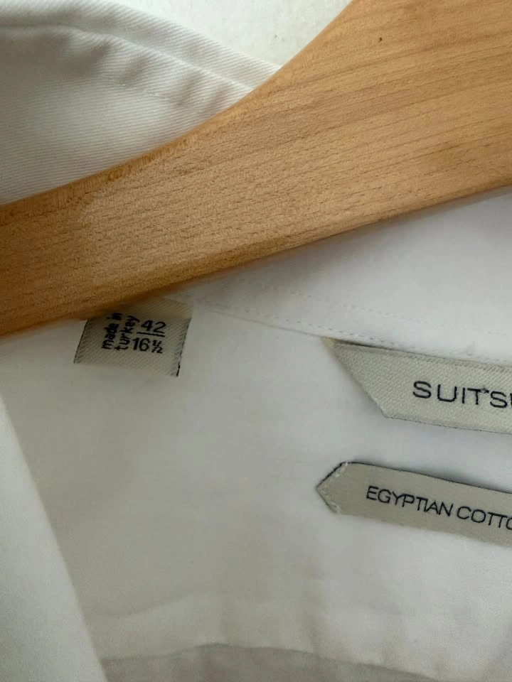 Suitsupply Egyptian Cotton Button Up Classic White Shirt Size 16 - photo 4