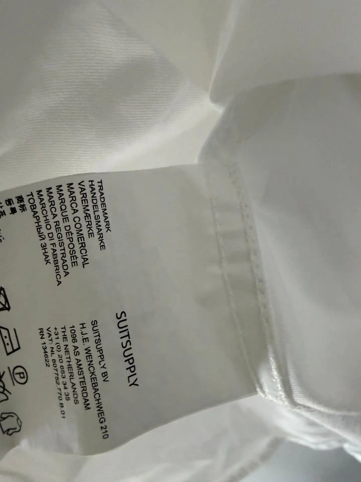 Suitsupply Egyptian Cotton Button Up Classic White Shirt Size 16 - photo 5