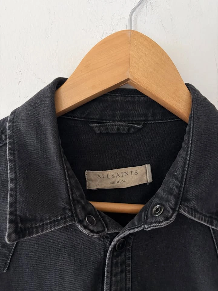 AllSaints Black Denim Western Shirt Size M - photo 3