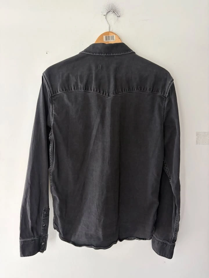 AllSaints Black Denim Western Shirt Size M - photo 5