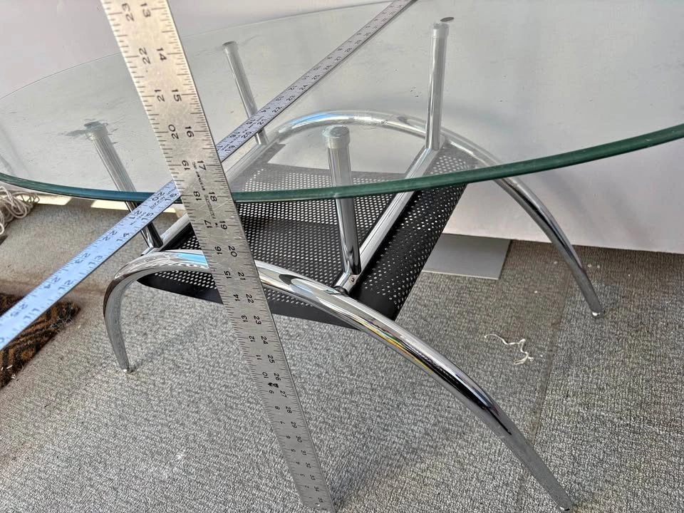 Glass Top Chrome Coffee Table